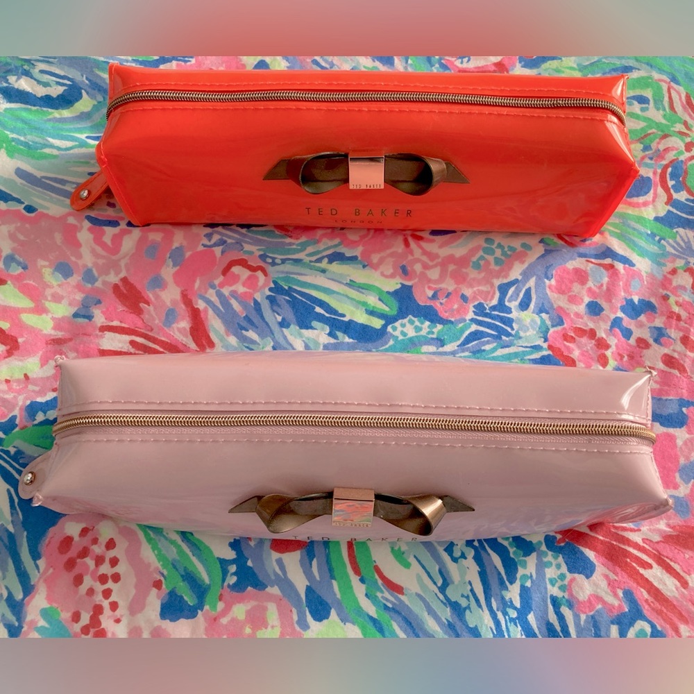 Pair of Ted Baker Zippered Bar Purse, Brush or Pencil Cases.